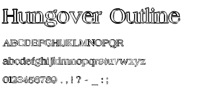 Hungover Outline font